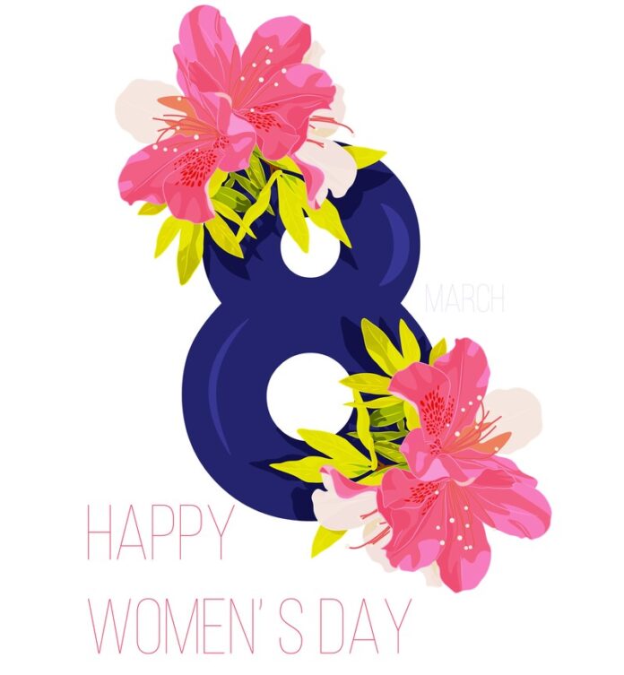 Vector Greeting Card of Happy Womens Day